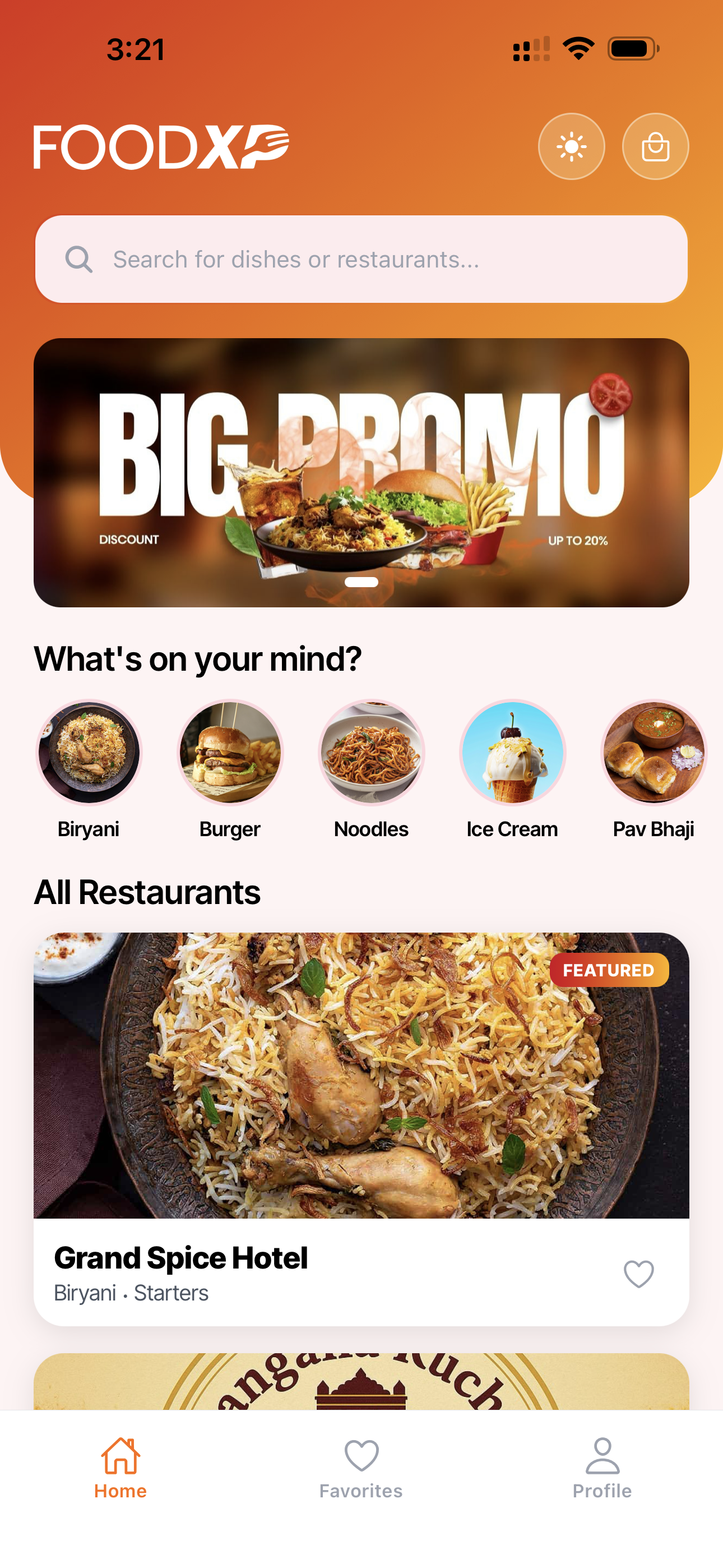 FoodXP App Screenshot